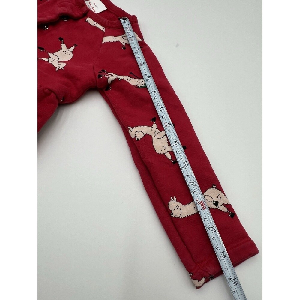 Hanna Andersson Girls Size 3 Red Long Sleeve Llama Sweater Dress Holiday Winter - Picture 4 of 7